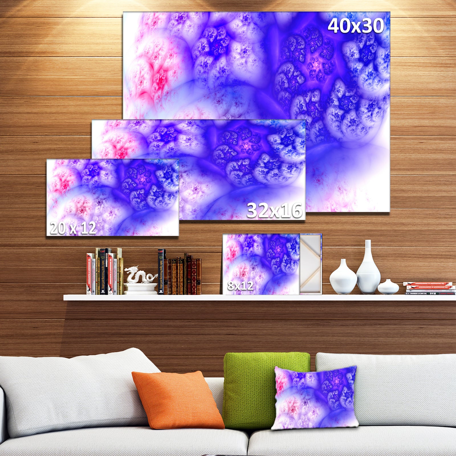Light Blue Magic Stormy Sky - Extra Large Abstract Canvas Art Print