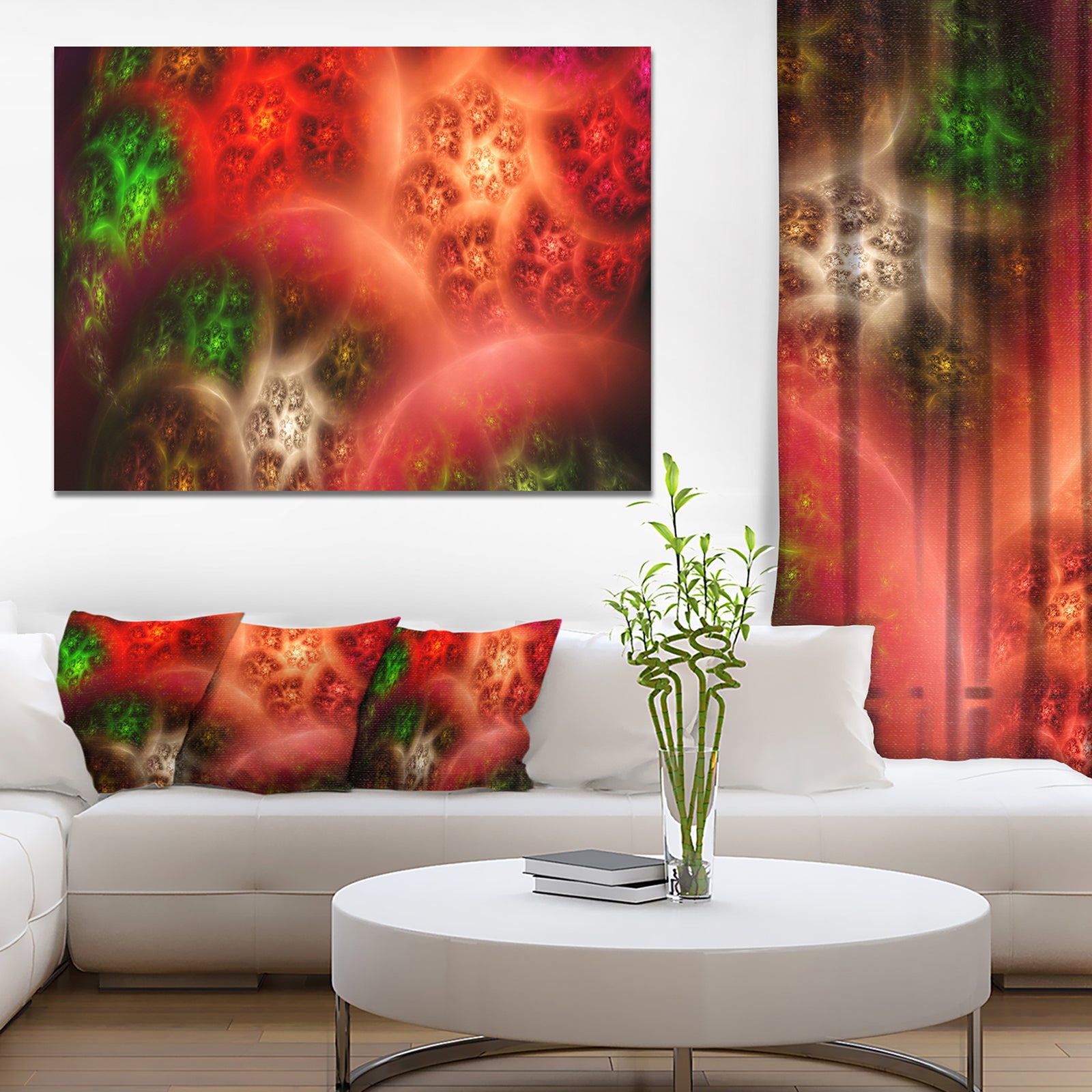 Red Magic Stormy Sky - Extra Large Abstract Canvas Art Print