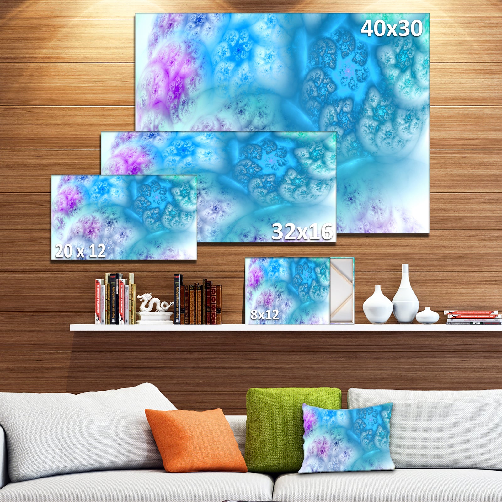 Clear Blue Magic Stormy Sky - Extra Large Abstract Canvas Art Print