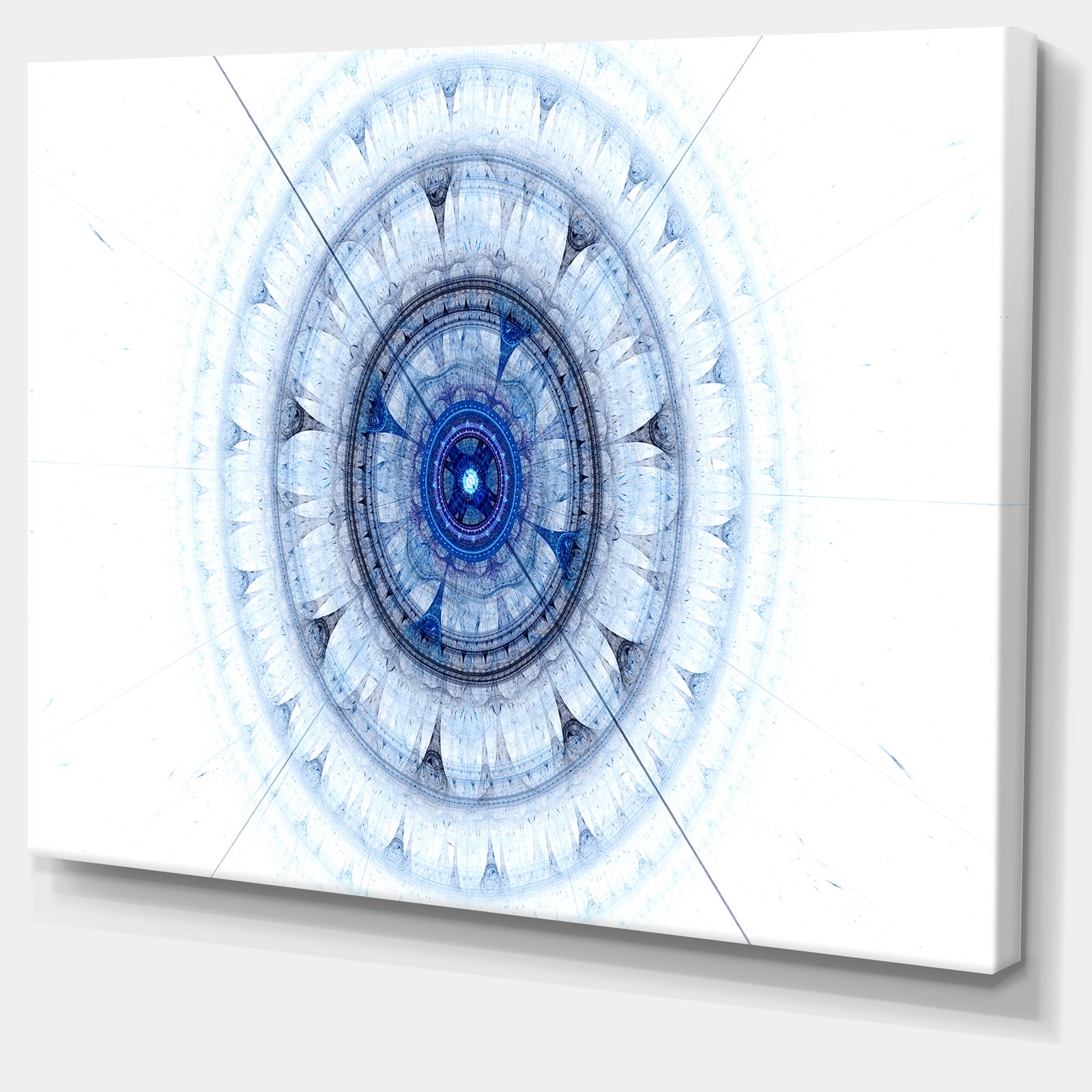 Cabalistic Blue Fractal Sphere - Extra Large Abstract Canvas Art Print