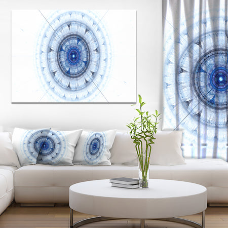 Cabalistic Blue Fractal Sphere - Extra Large Abstract Canvas Art Print