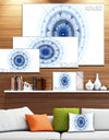 Cabalistic Blue Fractal Sphere - Extra Large Abstract Canvas Art Print