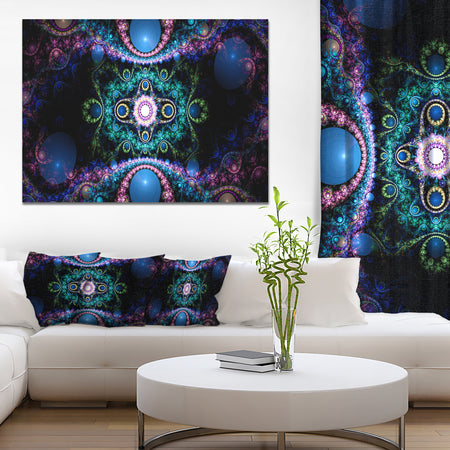 Cabalistic Blue Fractal Pattern - Extra Large Abstract Canvas Art Print