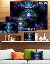 Cabalistic Blue Fractal Pattern - Extra Large Abstract Canvas Art Print