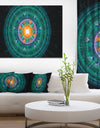 Cabalistic Turquoise Fractal Sphere - Extra Large Abstract Canvas Art Print