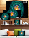 Cabalistic Turquoise Fractal Sphere - Extra Large Abstract Canvas Art Print