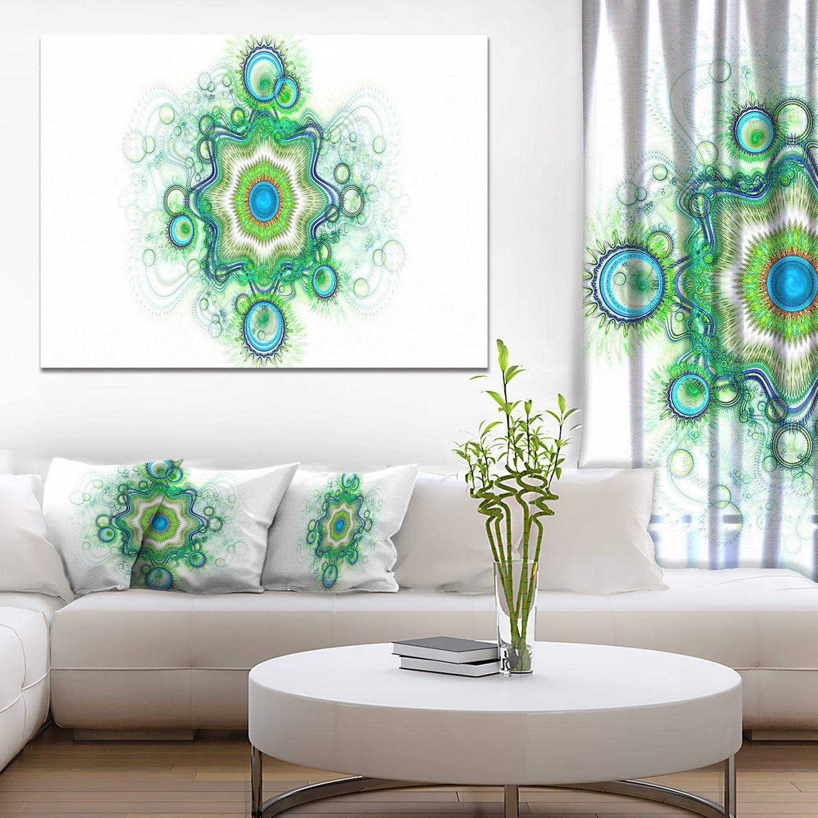 Cabalistic Star Fractal Flower - Extra Large Abstract Canvas Art Print