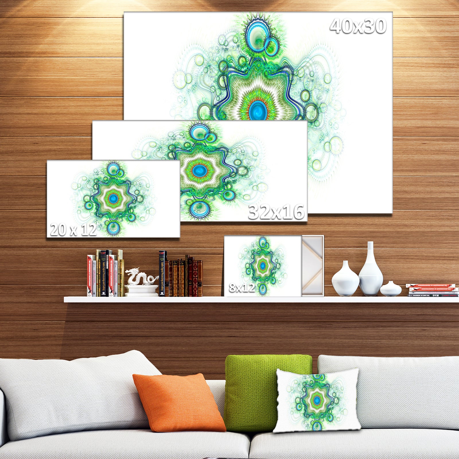 Cabalistic Star Fractal Flower - Extra Large Abstract Canvas Art Print