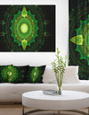 Cabalistic Green Fractal Sphere - Extra Large Abstract Canvas Art Print