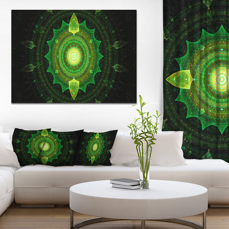 Cabalistic Green Fractal Sphere - Extra Large Abstract Canvas Art Print