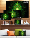 Cabalistic Green Fractal Sphere - Extra Large Abstract Canvas Art Print