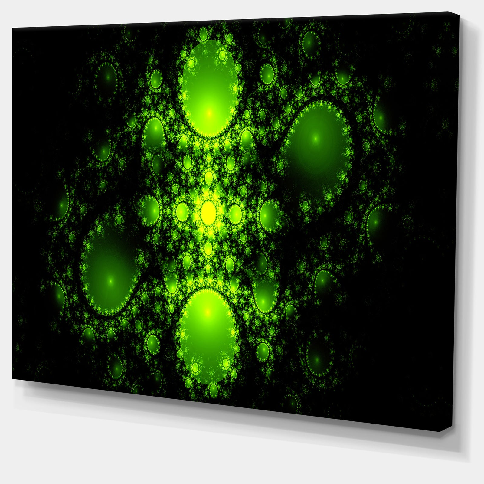 Cabalistic Green Fractal Design - Extra Large Abstract Canvas Art Print