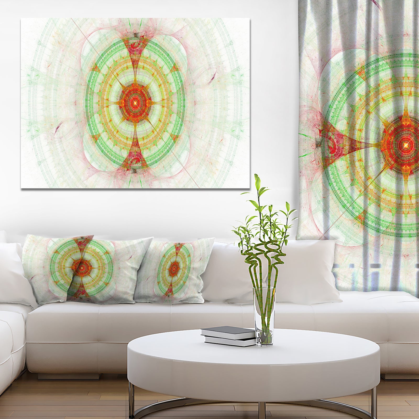 Cabalistic Fractal Green Sphere - Abstract Wall Art Canvas