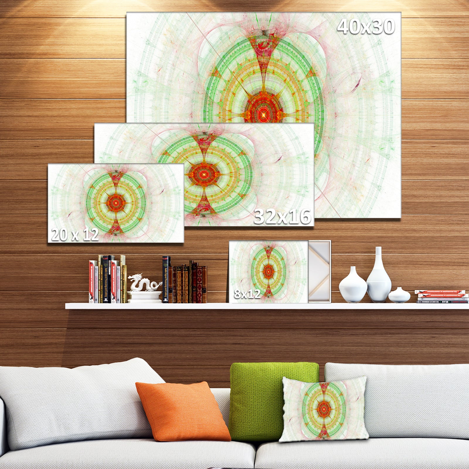Cabalistic Fractal Green Sphere - Abstract Wall Art Canvas