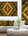 Cabalistic Yellow Fractal Design - Abstract Wall Art Canvas