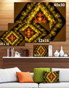 Cabalistic Yellow Fractal Design - Abstract Wall Art Canvas