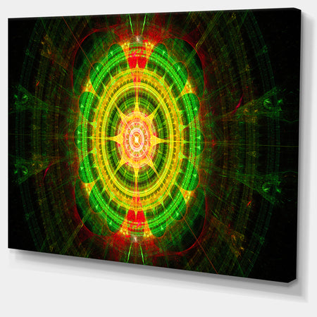 Bright Green Fractal Sphere - Abstract Wall Art Canvas
