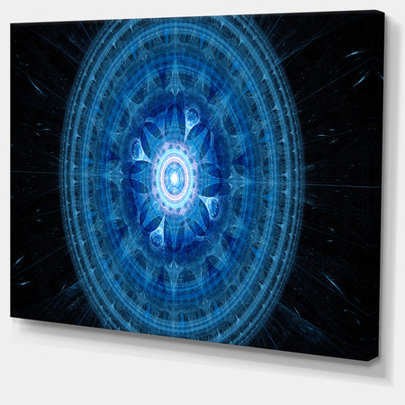 Bright Blue Fractal Sphere - Abstract Wall Art Canvas