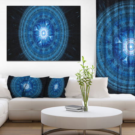Bright Blue Fractal Sphere - Abstract Wall Art Canvas
