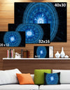 Bright Blue Fractal Sphere - Abstract Wall Art Canvas