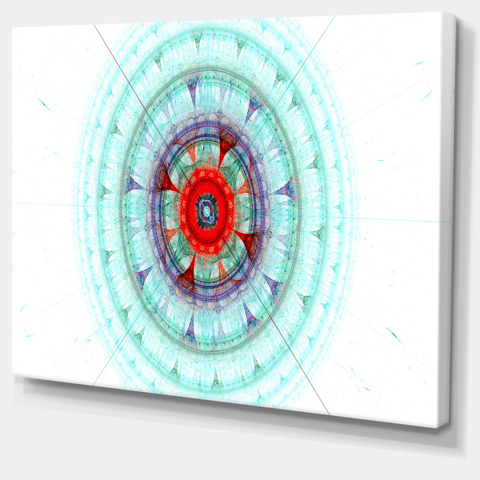 Light Blue Fractal Sphere - Abstract Wall Art Canvas