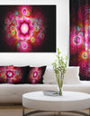 Bright Pink Fractal Flower - Abstract Wall Art Canvas