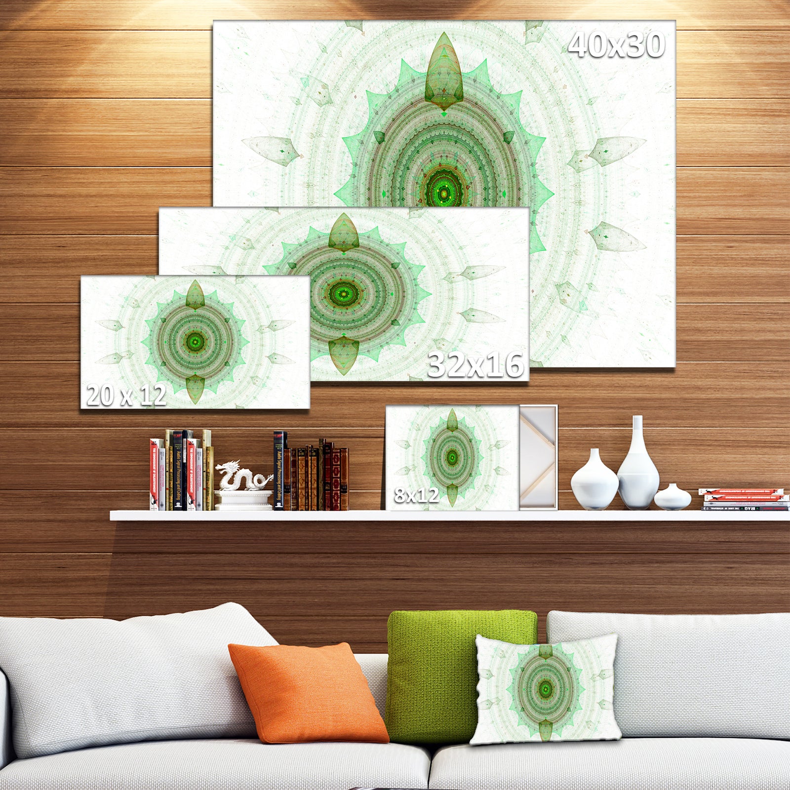 Light Green Cryptical Sphere - Abstract Wall Art Canvas
