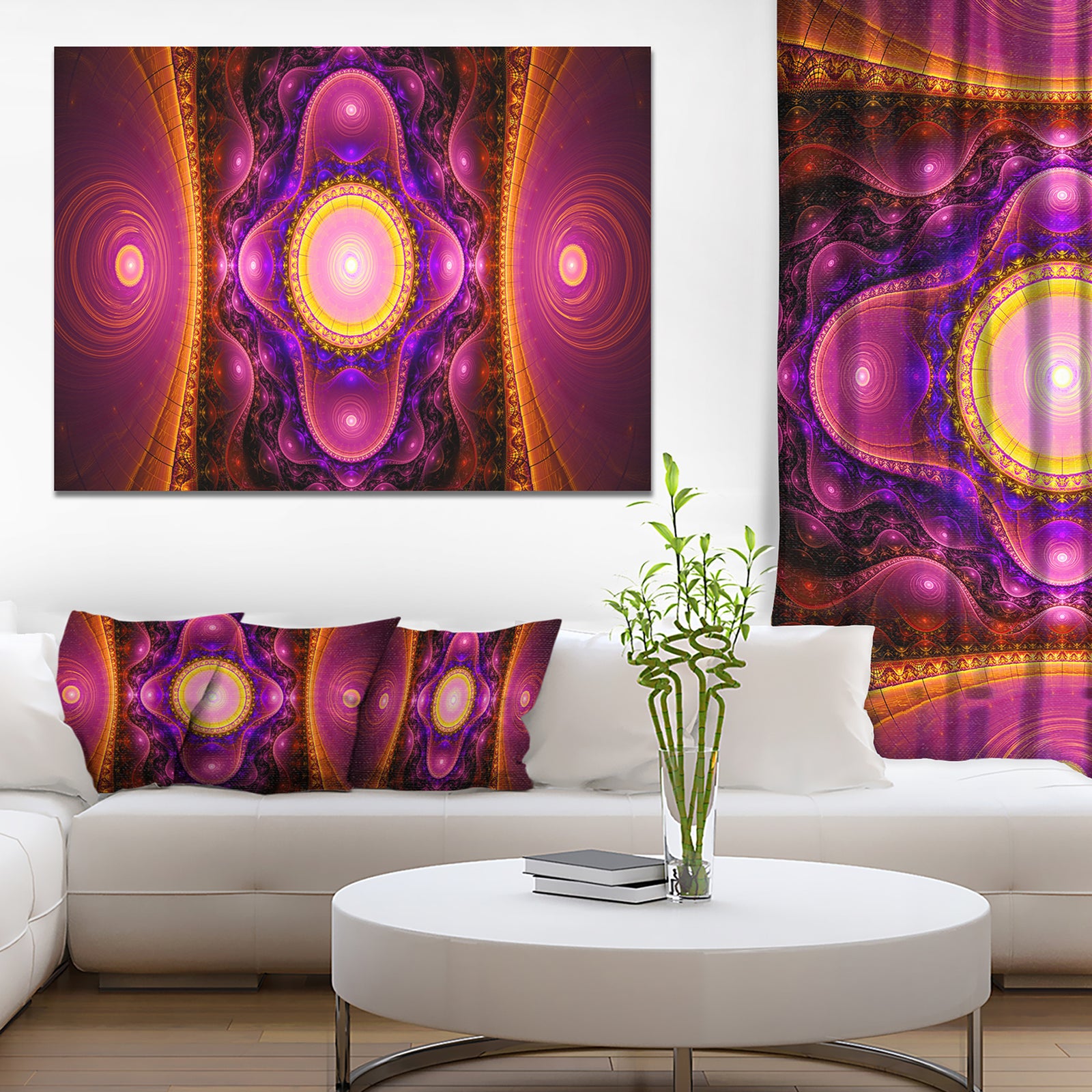 Pink Cryptical Fractal Design - Abstract Wall Art Canvas