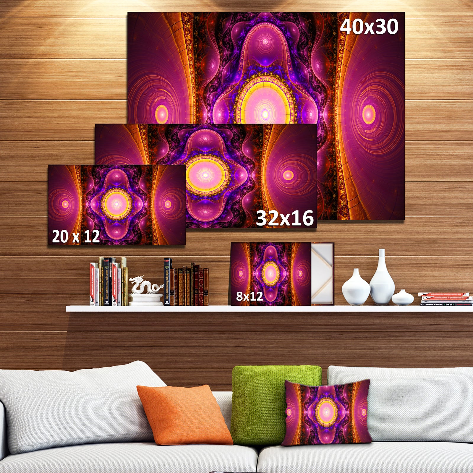 Pink Cryptical Fractal Design - Abstract Wall Art Canvas