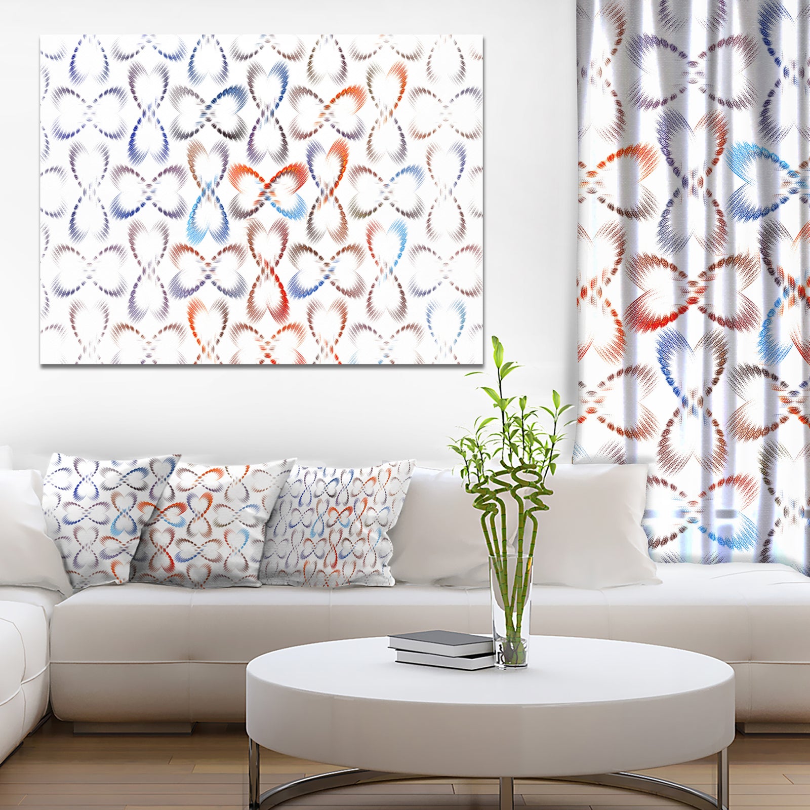 Butterflies Fractal Outline Art - Abstract Wall Art Canvas