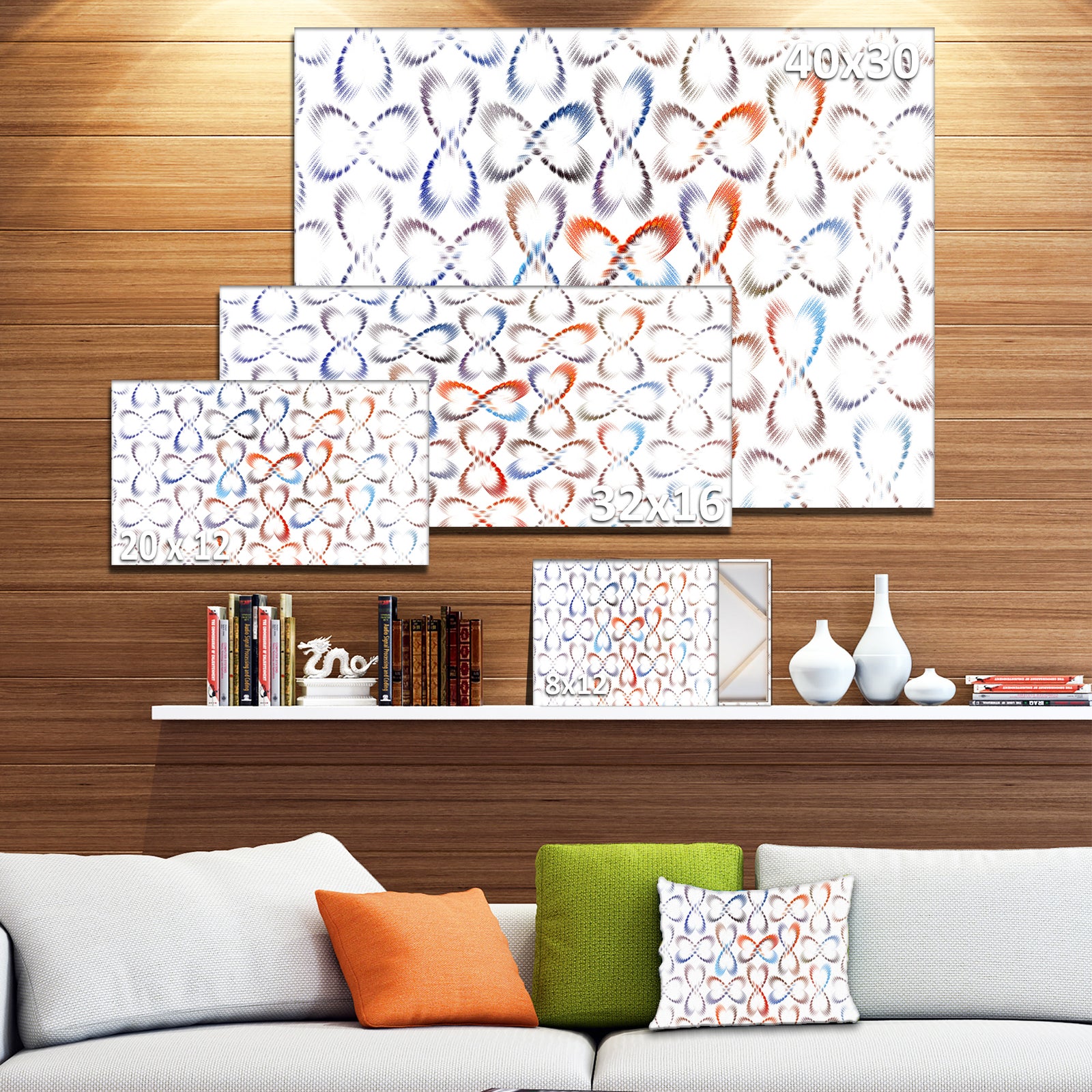 Butterflies Fractal Outline Art - Abstract Wall Art Canvas