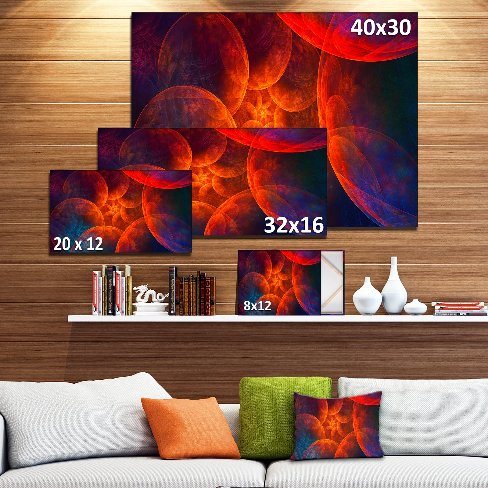 Biblical Sky with Red Clouds - Abstract Wall Art Canvas