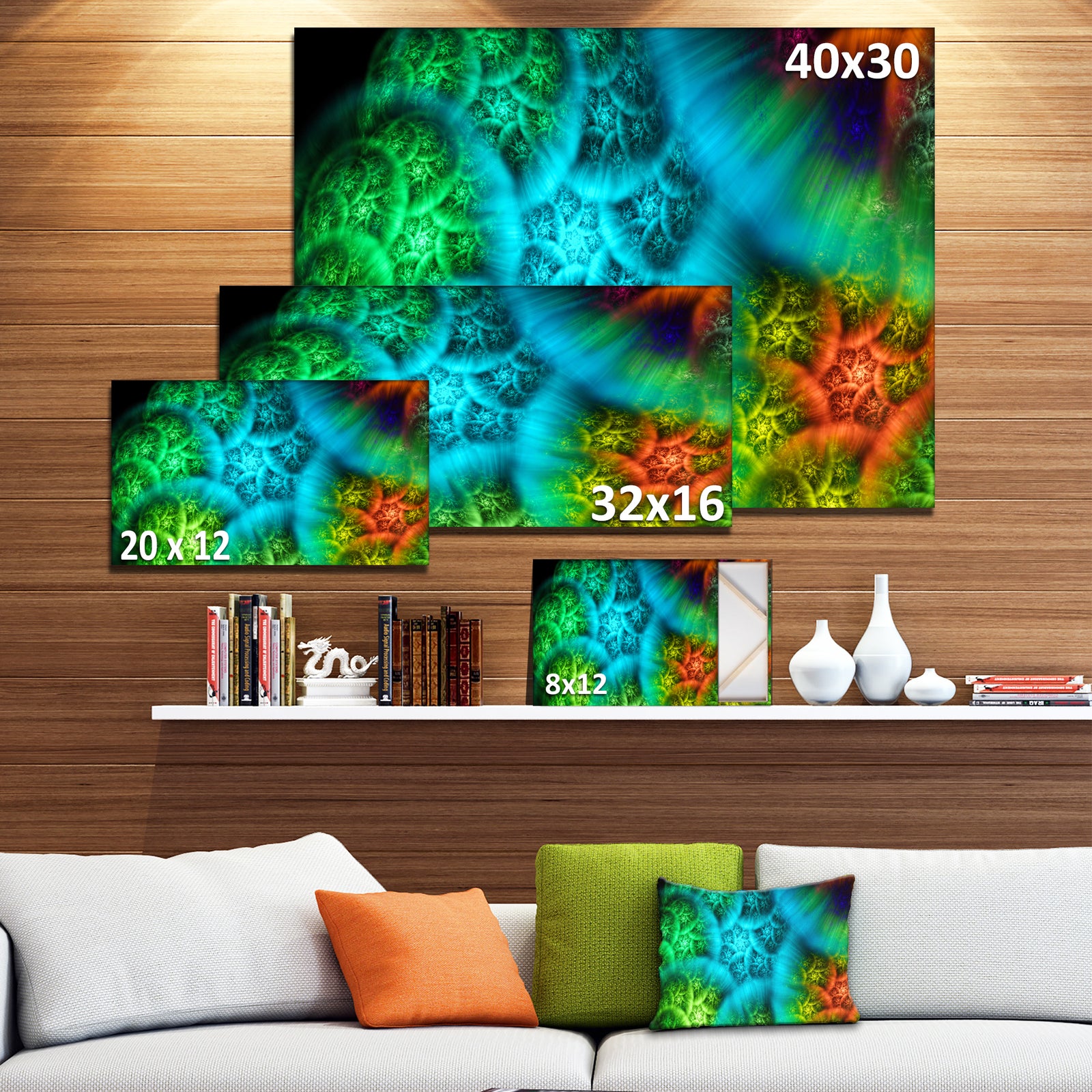 Biblical Sky with Green Clouds - Abstract Wall Art Canvas