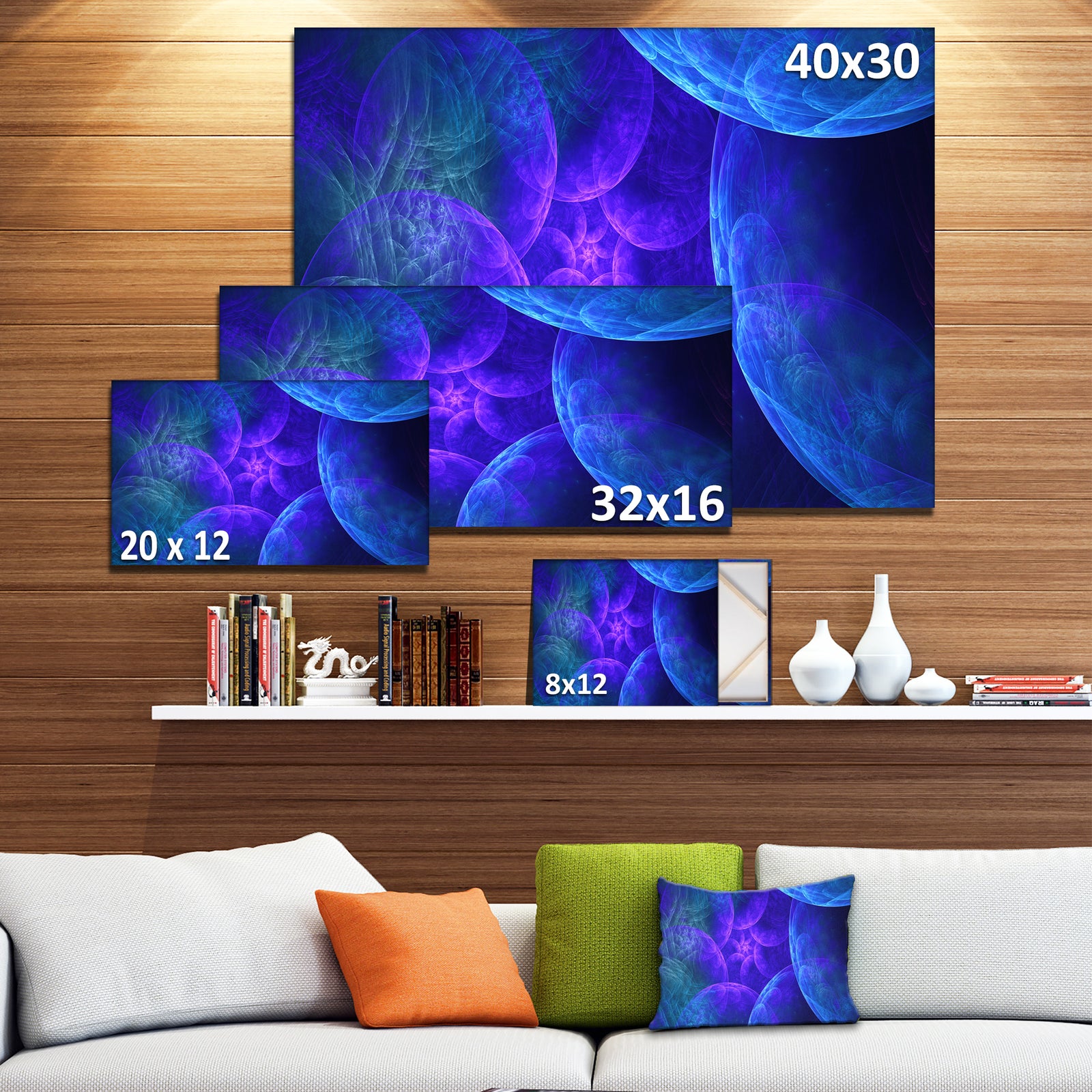 Biblical Sky with Blue Clouds - Abstract Wall Art Canvas