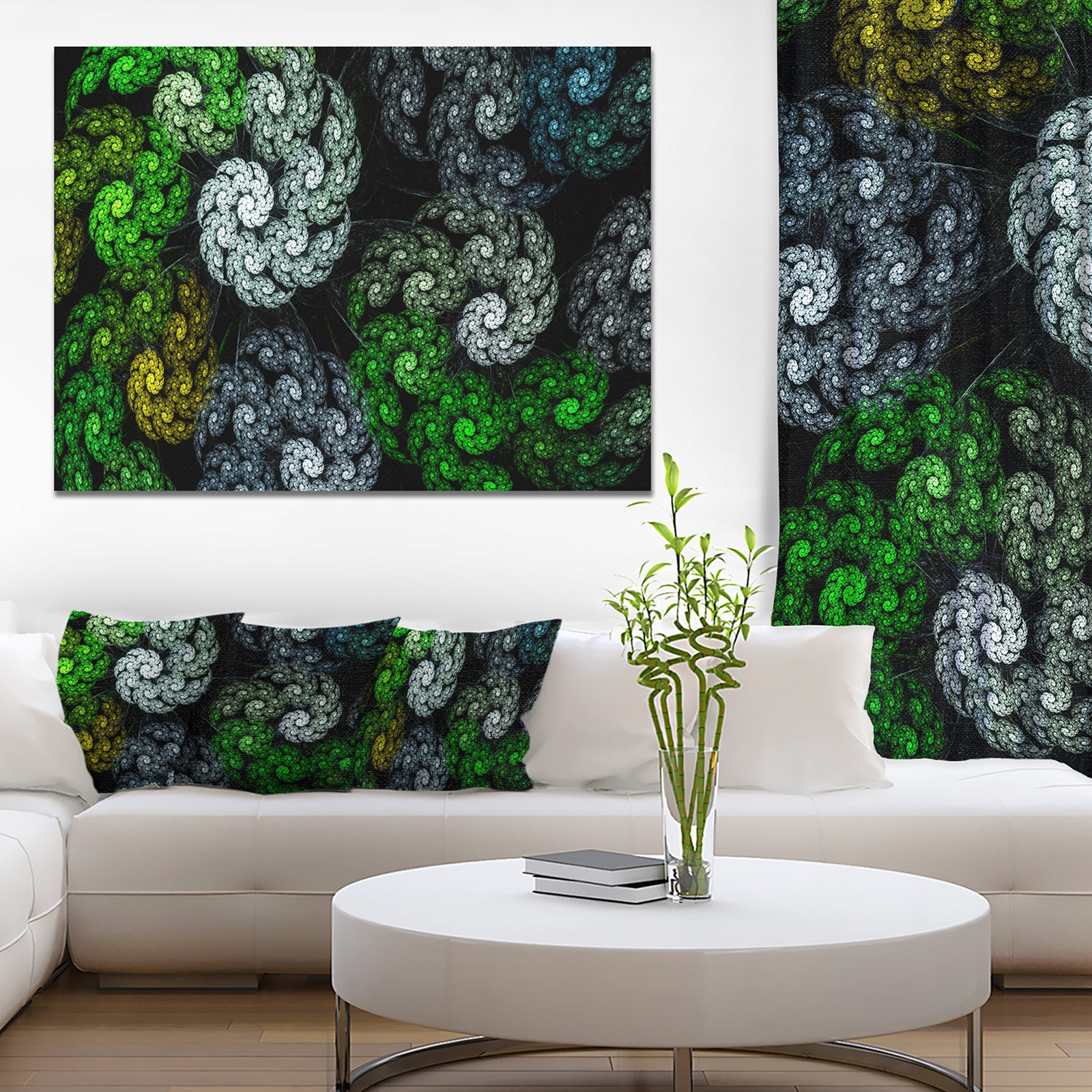 Bright Exotic Spiral Flowers - Abstract Wall Art Canvas