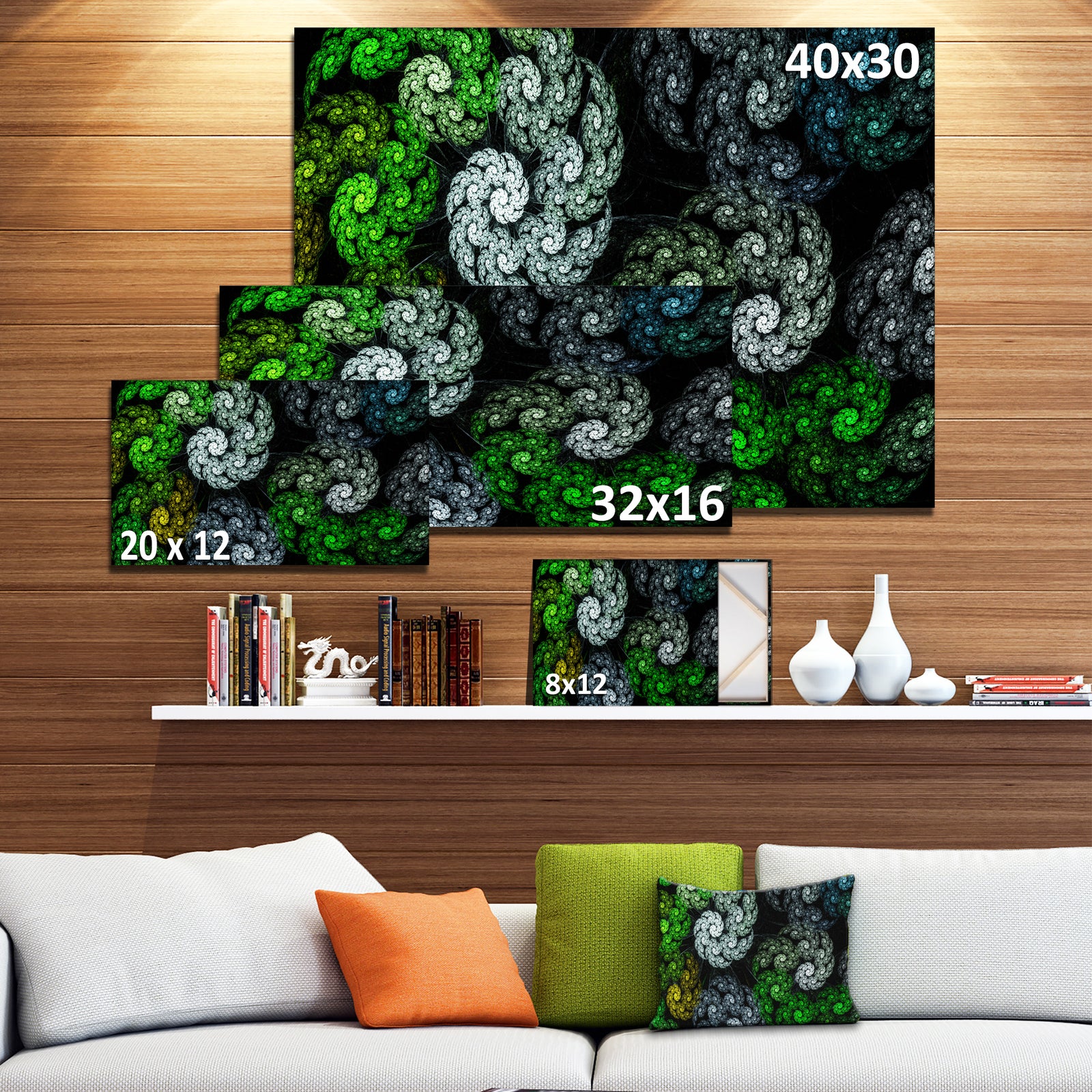Bright Exotic Spiral Flowers - Abstract Wall Art Canvas
