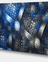 Crystal Cell Dark Blue Steel Texture - Abstract Wall Art Canvas