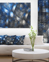 Crystal Cell Dark Blue Steel Texture - Abstract Wall Art Canvas