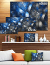 Crystal Cell Dark Blue Steel Texture - Abstract Wall Art Canvas