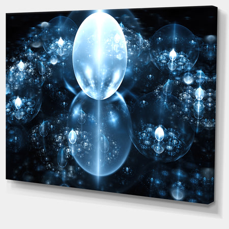 Blue Water Drops on Mirror - Abstract Wall Art Canvas