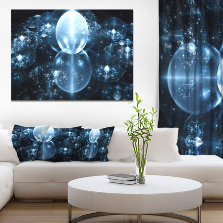 Blue Water Drops on Mirror - Abstract Wall Art Canvas