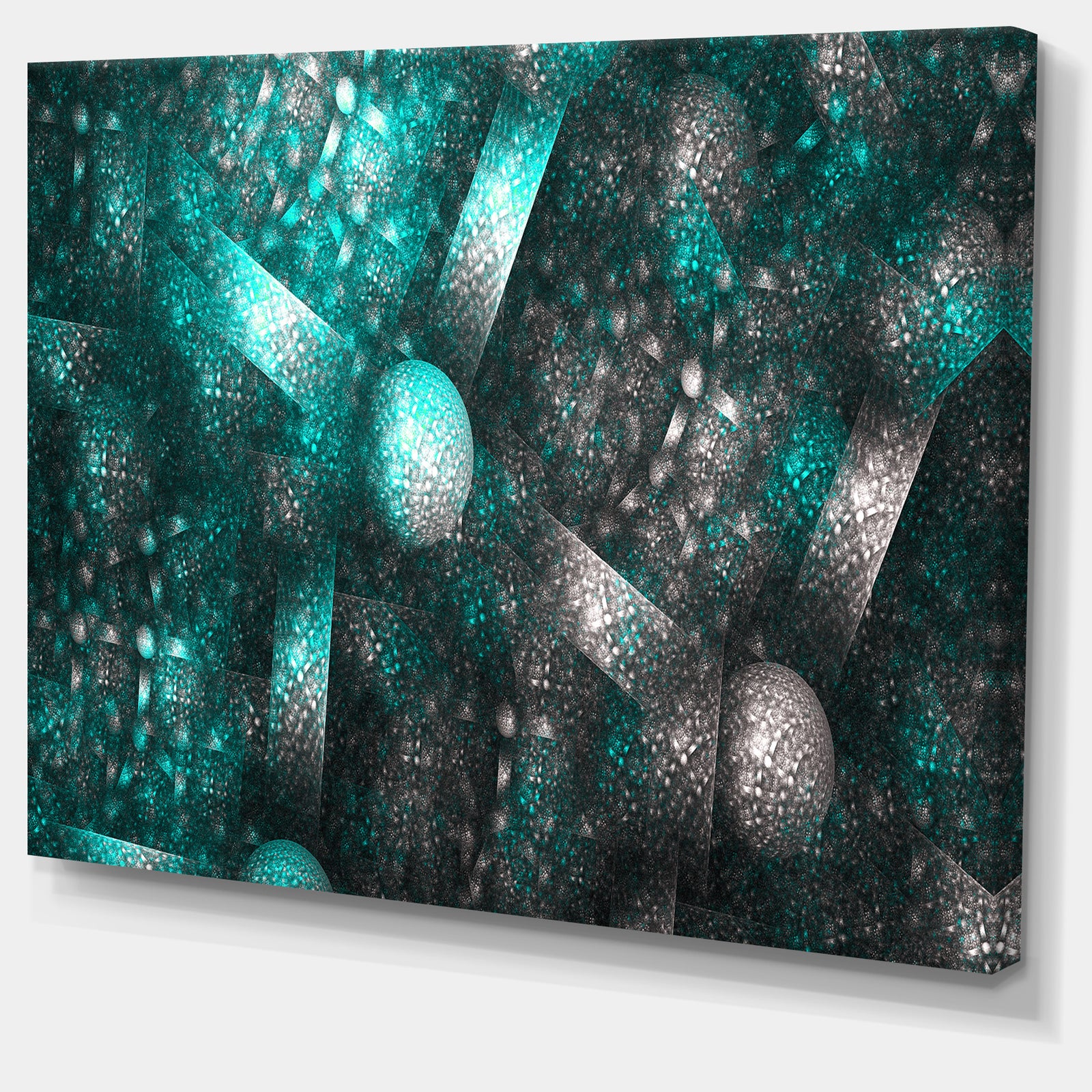 Crystal Cell Blue Steel Texture - Extra Large Abstract Canvas Art Print