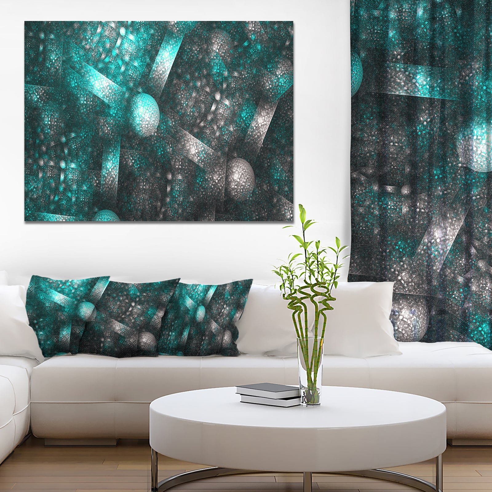 Crystal Cell Blue Steel Texture - Extra Large Abstract Canvas Art Print