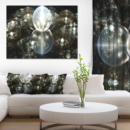 Golden Water Drops on Mirror - Extra Large Abstract Canvas Art Print