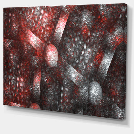 Crystal Cell Red Steel Texture - Extra Large Abstract Canvas Art Print