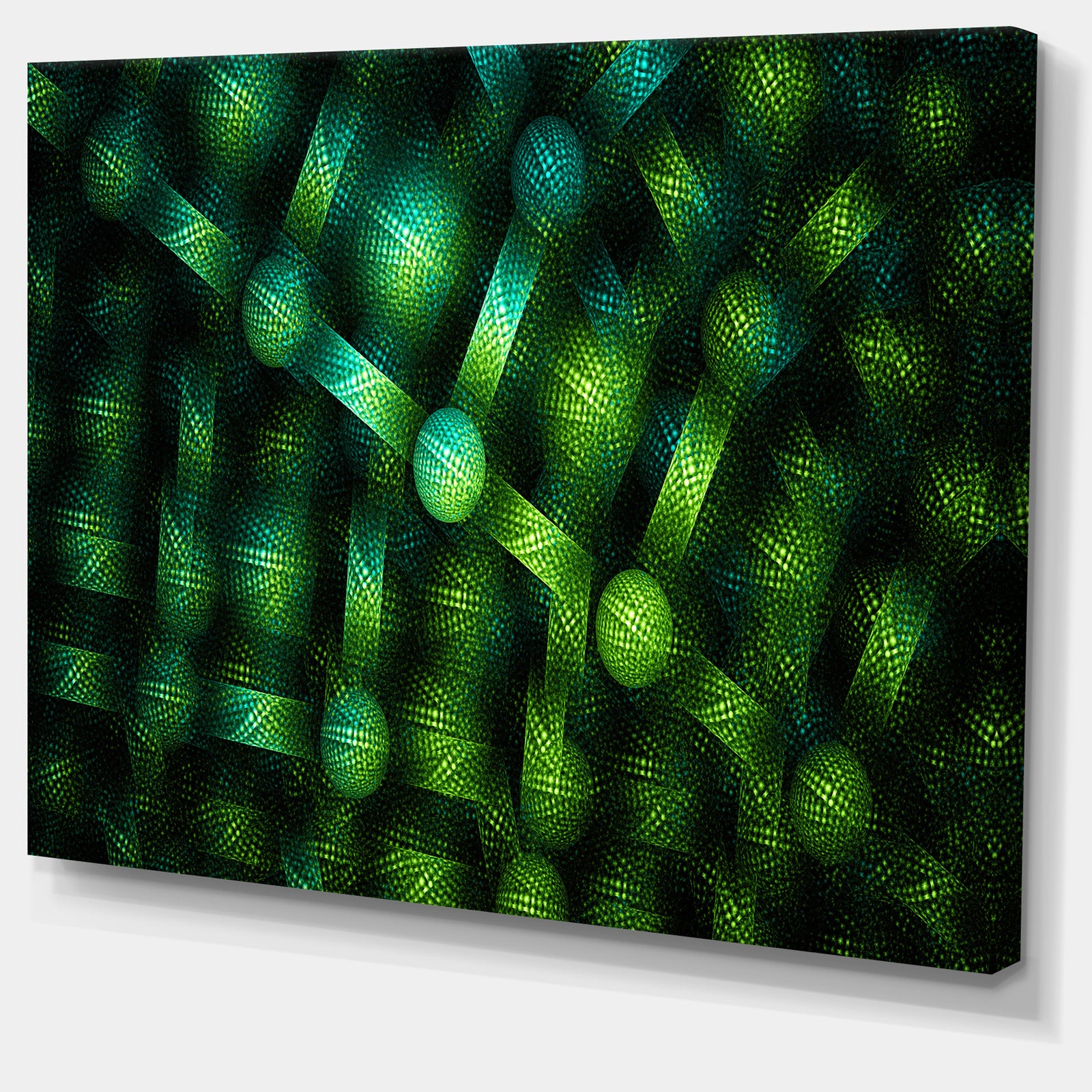 Crystal Cell Green Steel Texture - Extra Large Abstract Canvas Art Print