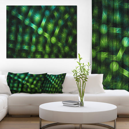 Crystal Cell Green Steel Texture - Extra Large Abstract Canvas Art Print