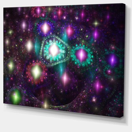 Far Bright Colorful Space Galaxy - Extra Large Abstract Canvas Art Print