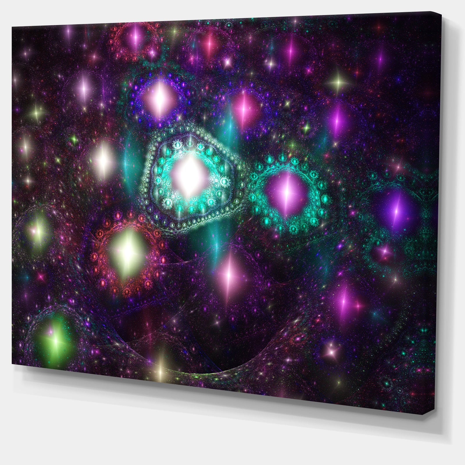 Far Bright Colorful Space Galaxy - Extra Large Abstract Canvas Art Print