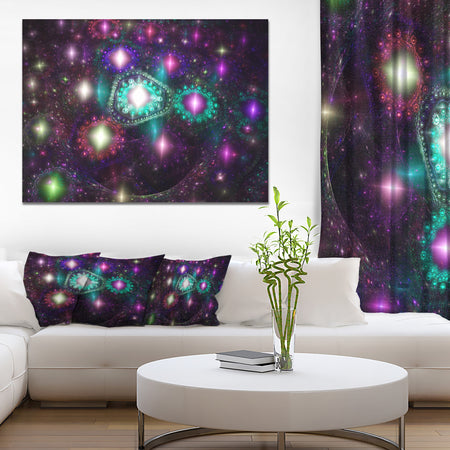 Far Bright Colorful Space Galaxy - Extra Large Abstract Canvas Art Print